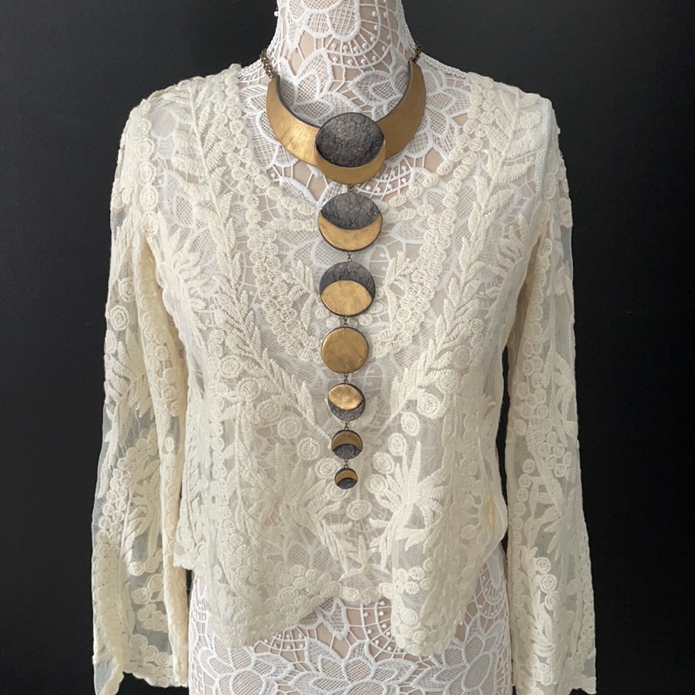 Cream Lace Top
